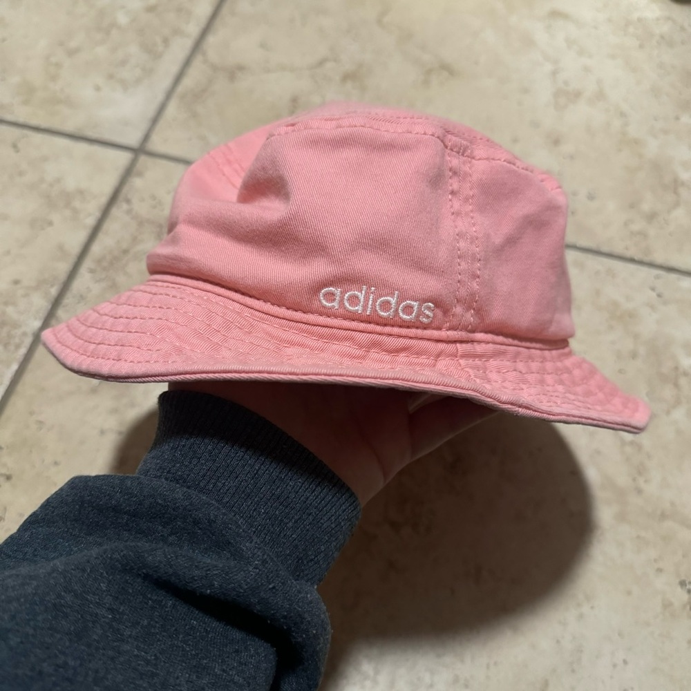 Adidas Coral and Gray Aeroready Bucket Hat
